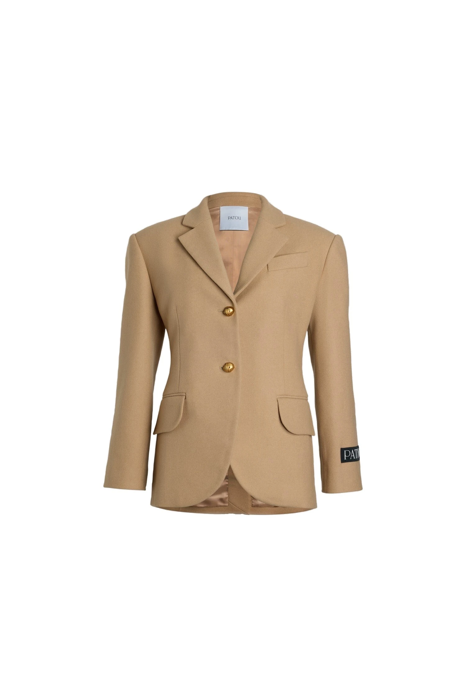 Patou Relaxed belted jacket in Beige sustainable wool and cashmere blend | Jackets | Luxury Shoes Patou Relaxed belted jacket in Beige sustainable wool and cashmere blend