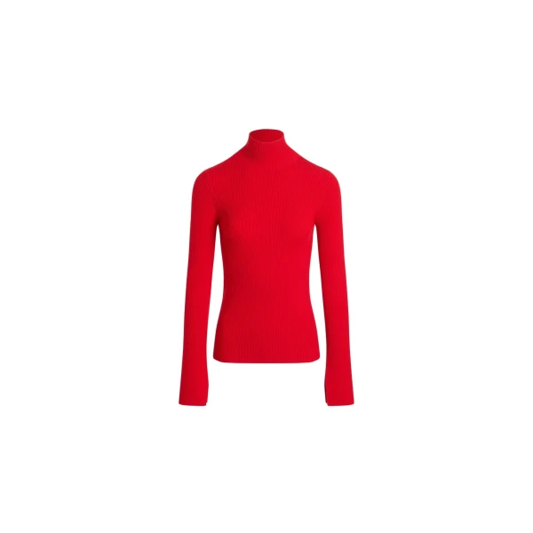 Ribbed jumper in Elixir Red wool blend