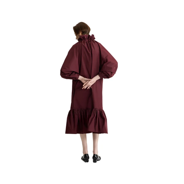 Ruffle hem dress in Vignola recycled faille - Image 3