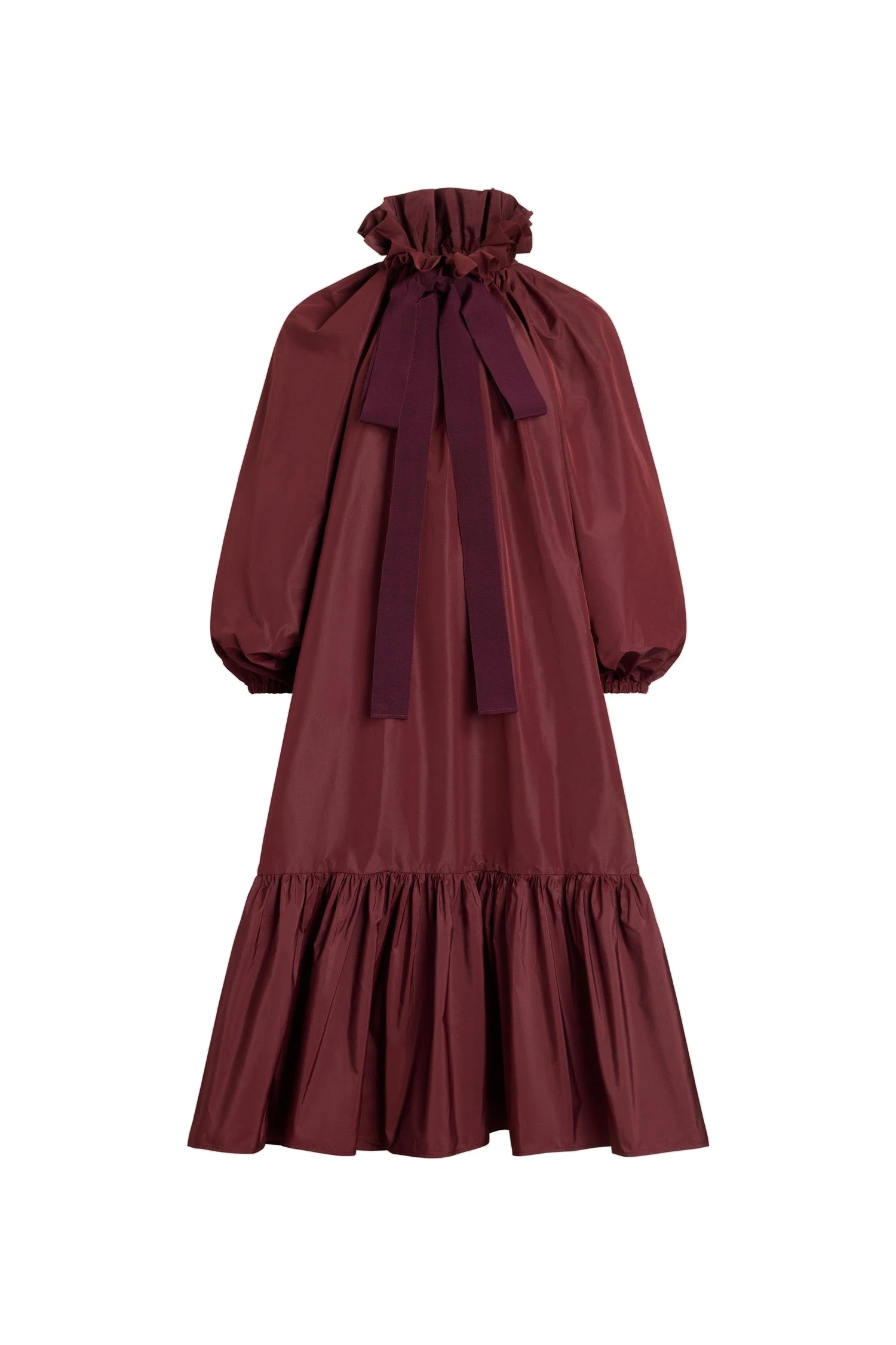 Patou Ruffle hem dress in Vignola recycled faille | Dresses | Luxury Shoes Patou Ruffle hem dress in Vignola recycled faille