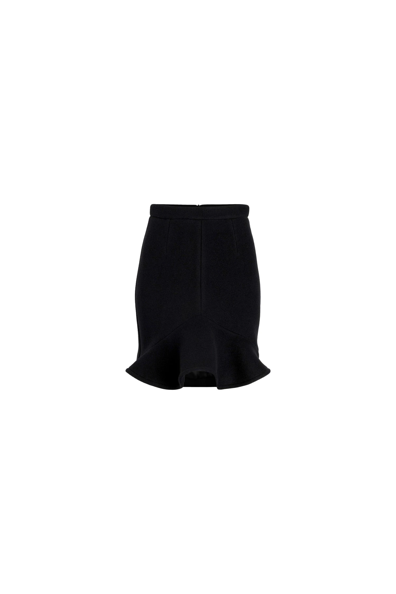 Patou Ruffle mini skirt in Black wool blend | Skirts | Luxury Shoes Patou Ruffle mini skirt in Black wool blend