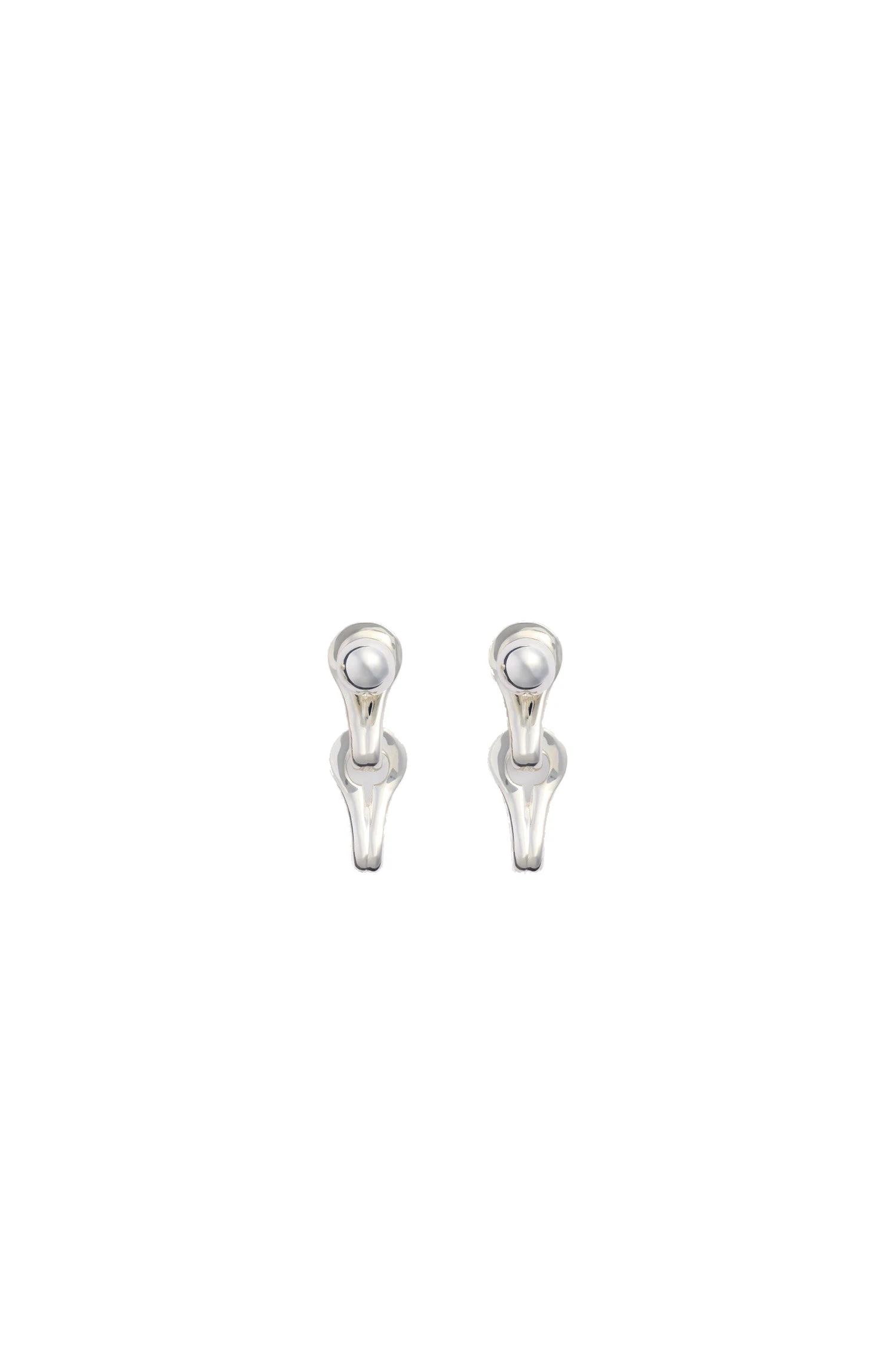 Patou S link double geometric stud earrings | Luxury Shoes Patou S link double geometric stud earrings in Silver