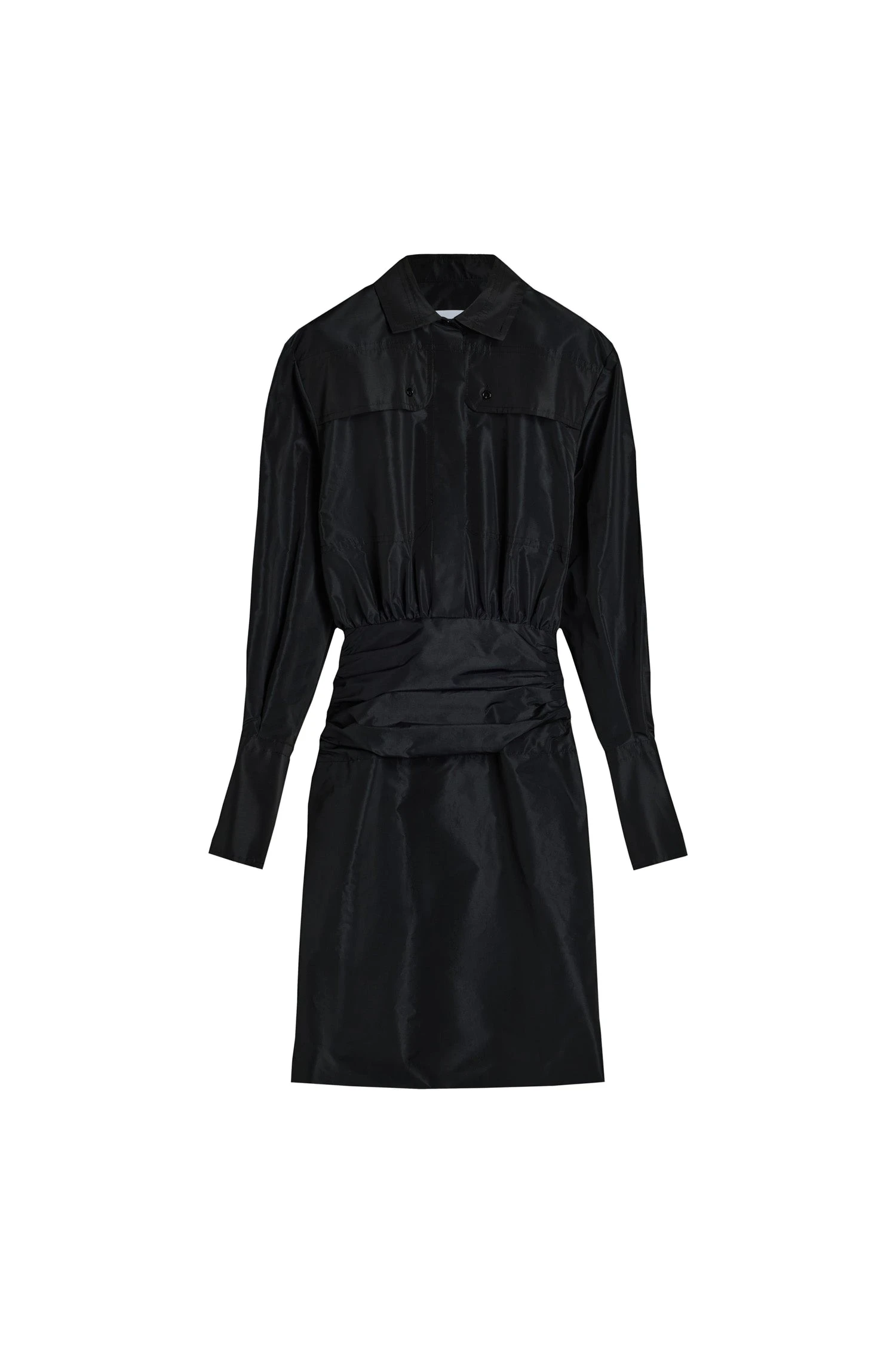 Patou Safari dress in Black recycled faille | Dresses | Luxury Shoes Patou Safari dress in Black recycled faille