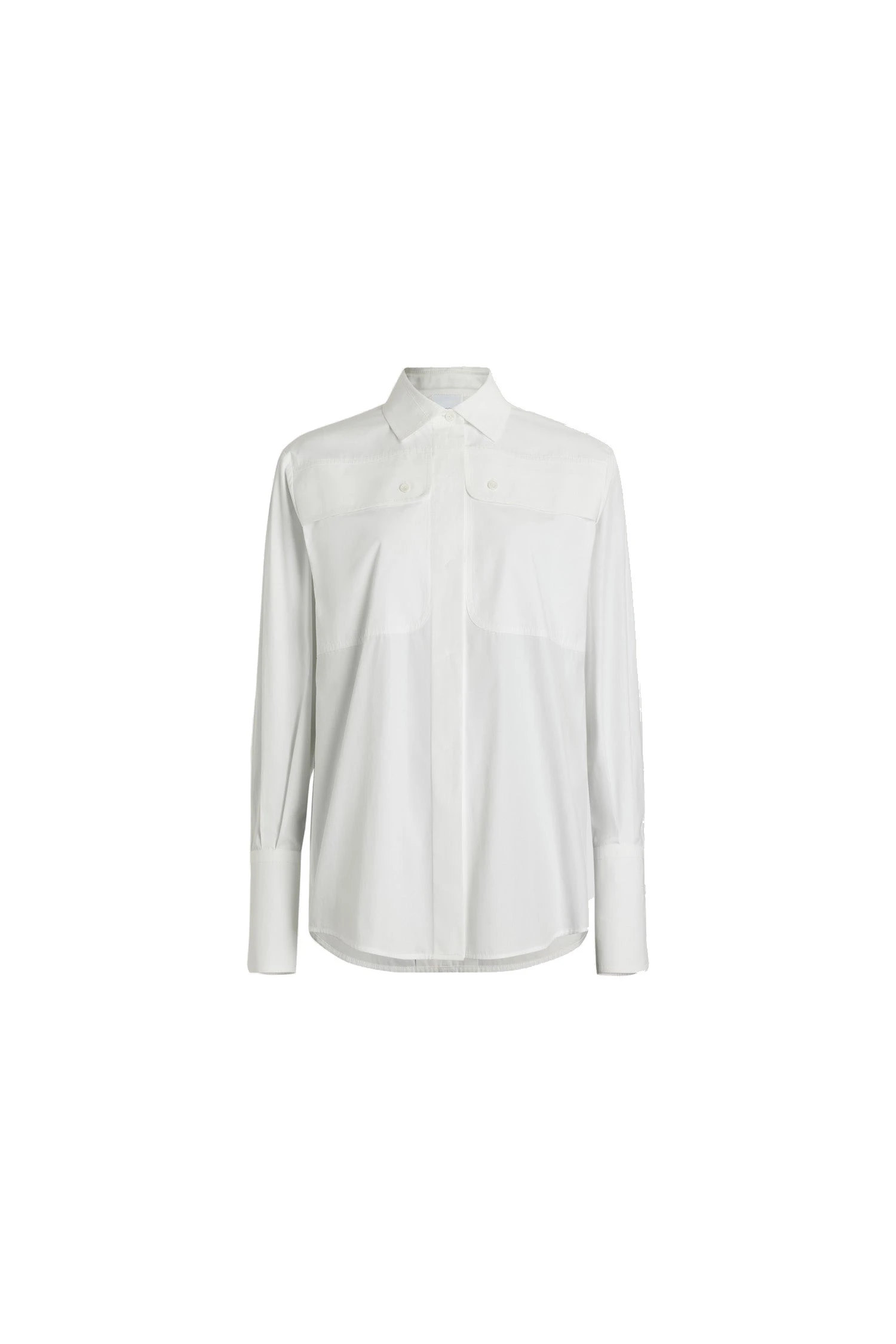 Patou Safari shirt in White organic cotton | Tops | Luxury Shoes Patou Safari shirt in White organic cotton
