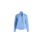 Patou Scarf collar blouse in Ice Blue Stripes printed organic cotton poplin