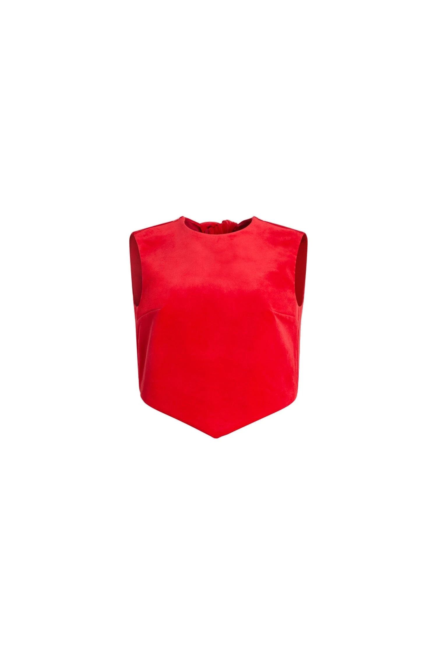 Patou Scarf top in organic cotton velvet | Luxury Shoes Patou Scarf top in Red organic cotton velvet