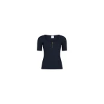 Patou Scoop neck t-shirt in Navy Black ribbed organic cotton blend