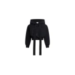 Patou Short organic cotton hoodie in Black