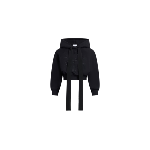 Patou Short organic cotton hoodie in Black