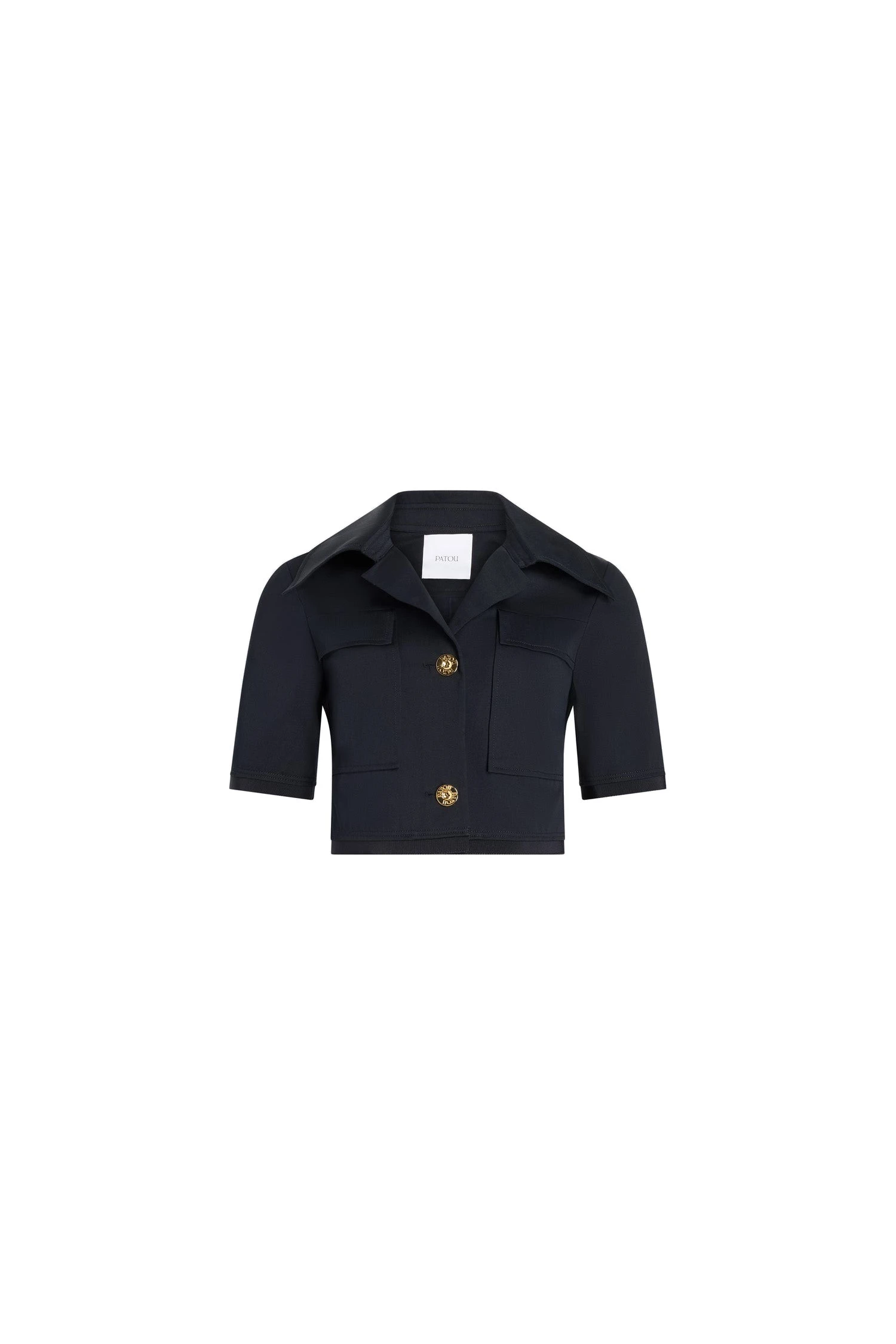 Patou Short-sleeved organic cotton jacket | Luxury Shoes Patou Short-sleeved organic cotton jacket in Night Blue