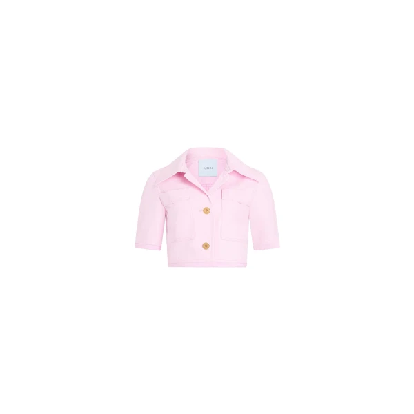 Patou Short-sleeved organic cotton jacket in Pink Sunset