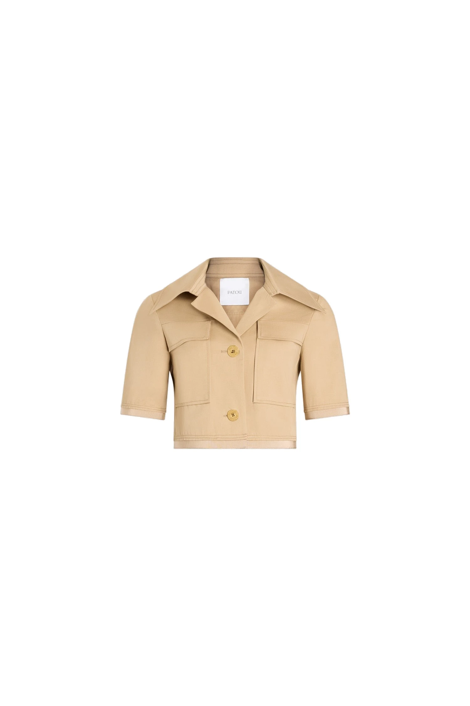 Patou Short-sleeved organic cotton jacket | Luxury Shoes Patou Short-sleeved organic cotton jacket in Sand