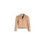 Patou Short tailored jacket in Praline organic cotton twill