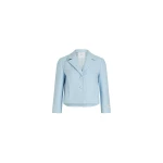 Patou Short tailored jacket in Skylight Blue lightweight organic cotton tweed