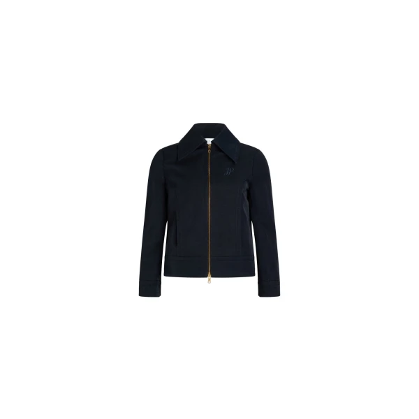 Short zipped jacket in Navy Black lightweight recycled nylon