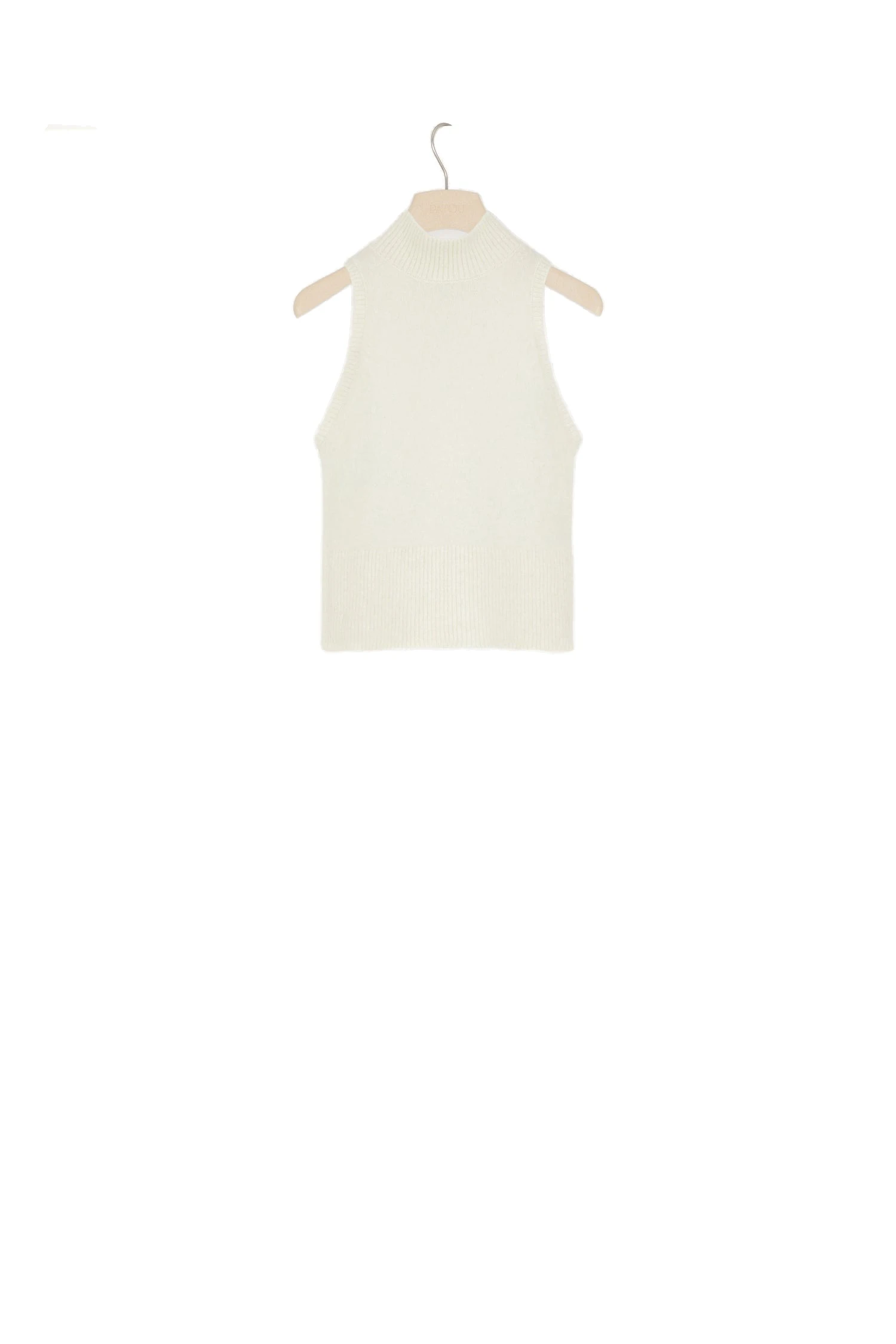 Patou Sleeveless top in Avalanche sustainable alpaca blend | Knitwear | Luxury Shoes Patou Sleeveless top in Avalanche sustainable alpaca blend