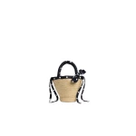 Patou Small raffia bucket bag in Meteorite Blue