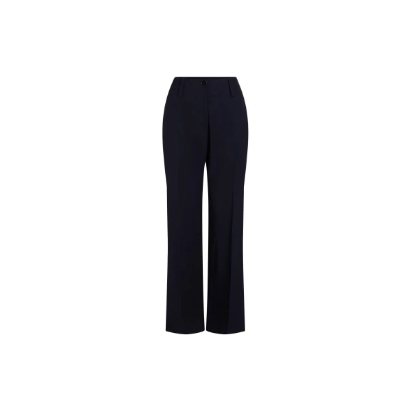 Straight leg trousers in Navy Black sustainable technical wool twill
