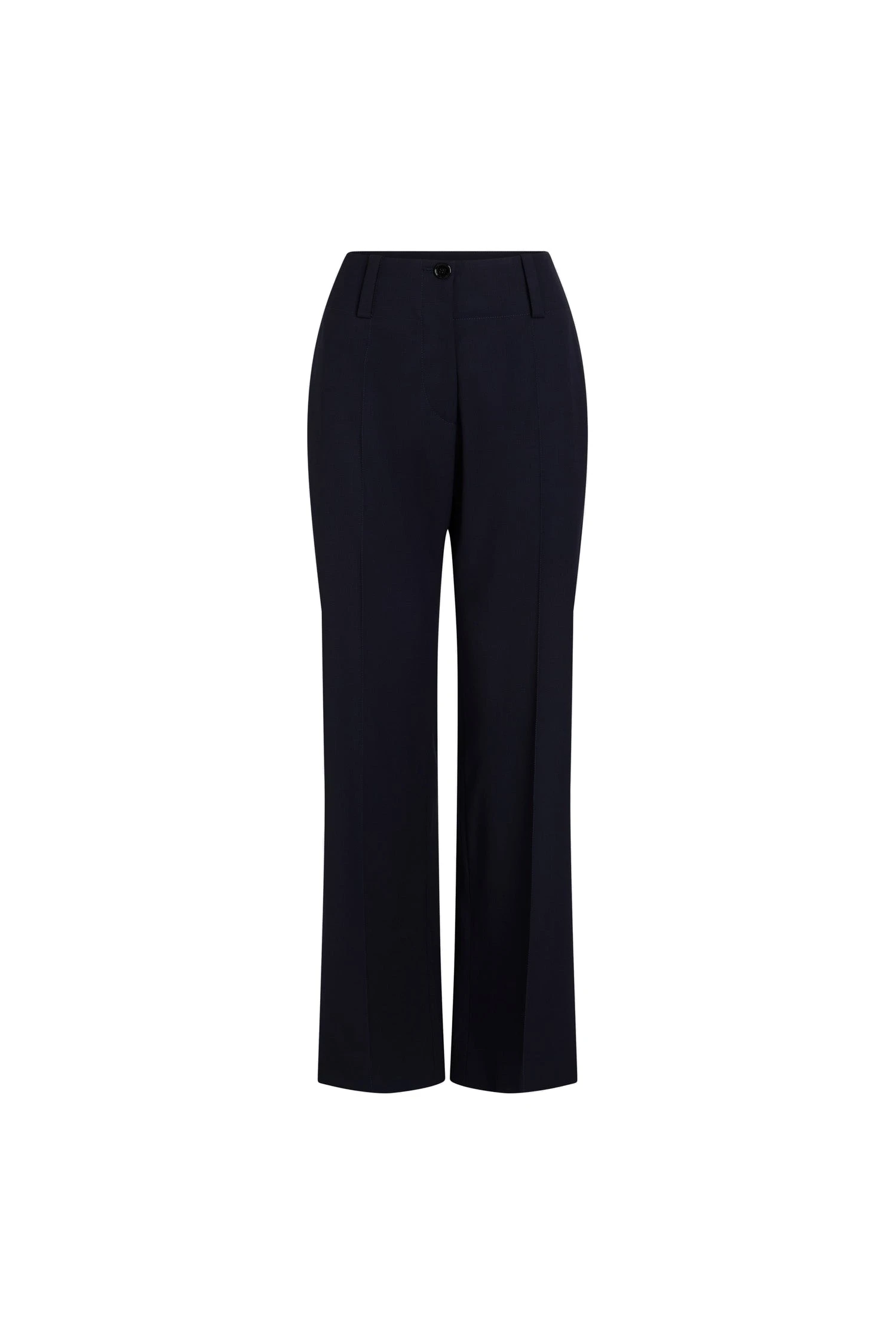 Patou Straight leg trousers in Navy Black sustainable technical wool twill | Pants | Luxury Shoes Patou Straight leg trousers in Navy Black sustainable technical wool twill