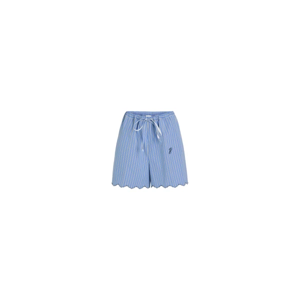 Summer shorts in Heritage Blue Stripes printed organic cotton poplin
