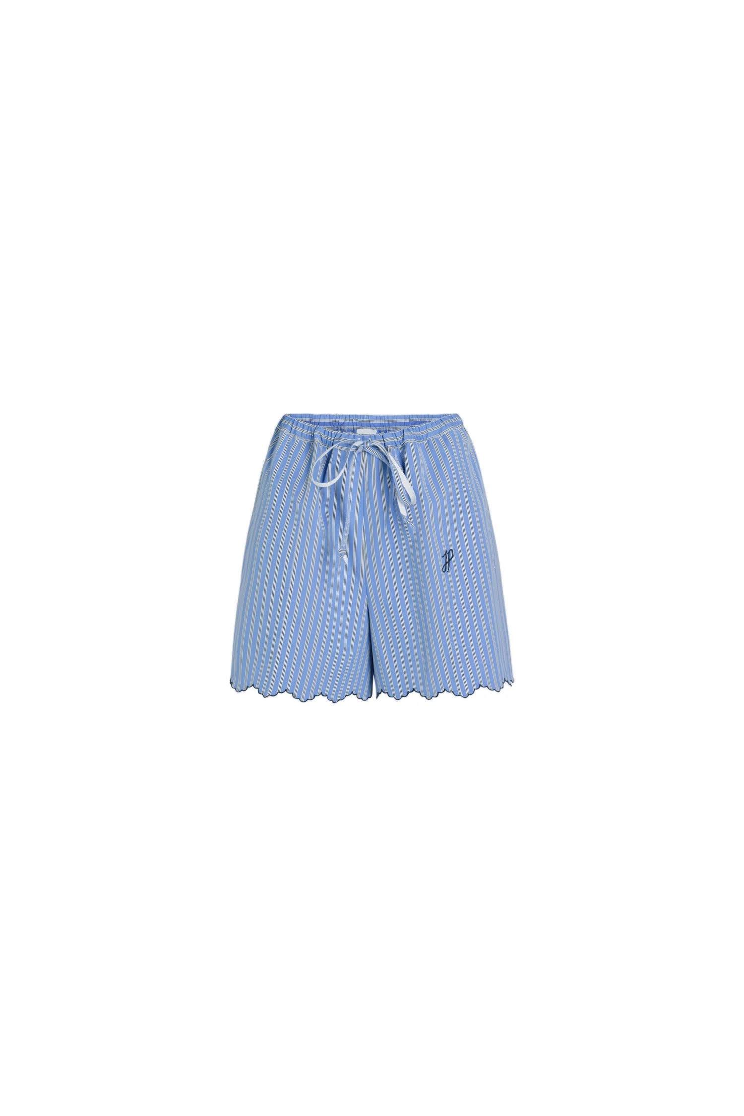 Patou Summer shorts in Heritage Blue Stripes printed organic cotton poplin | Shorts | Luxury Shoes Patou Summer shorts in Heritage Blue Stripes printed organic cotton poplin