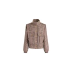 Patou Tailored bomber jacket in Prince of Wales sustainable wool flannel