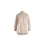 Patou Tailored shirt in Beige Stripes printed organic cotton poplin