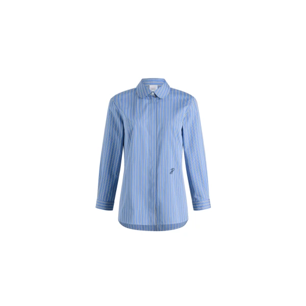 Patou Tailored shirt in Heritage Blue Stripes printed organic cotton poplin
