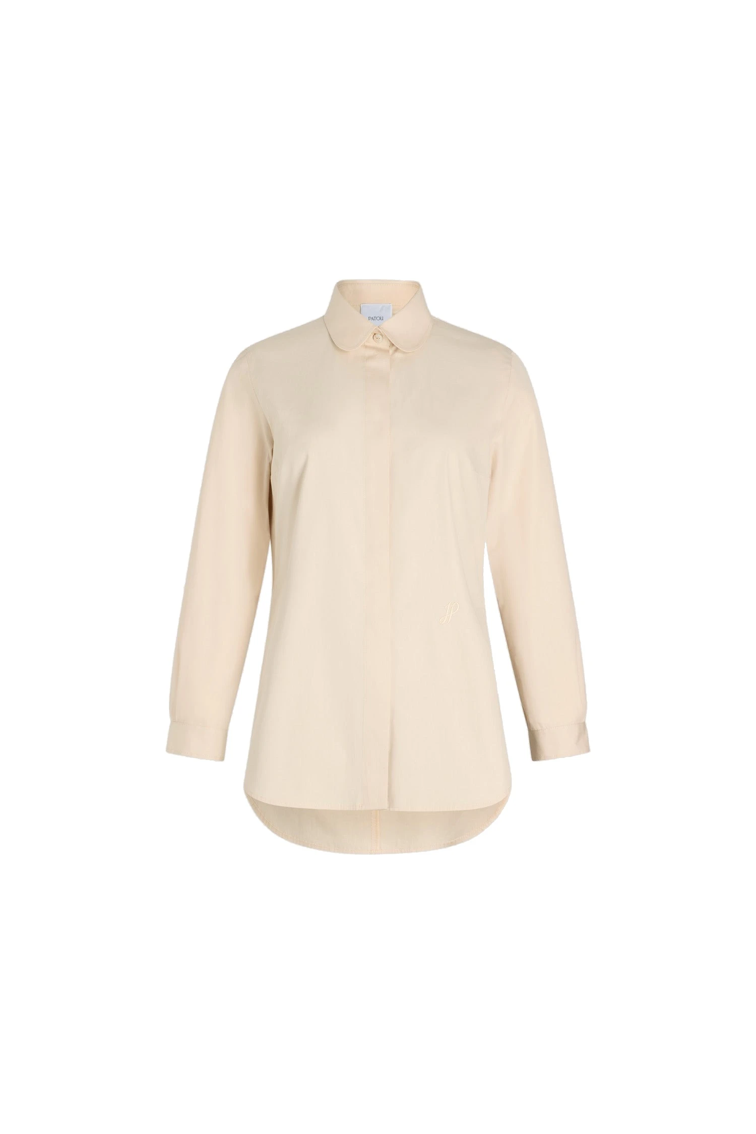 Patou Tailored shirt in Tapioca organic cotton poplin | Tops | Luxury Shoes Patou Tailored shirt in Tapioca organic cotton poplin