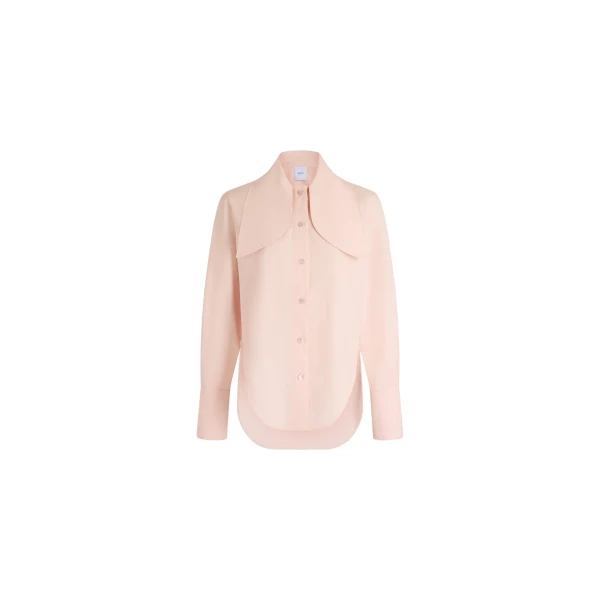Patou Tied-collar blouse in Frost Pink organic cotton