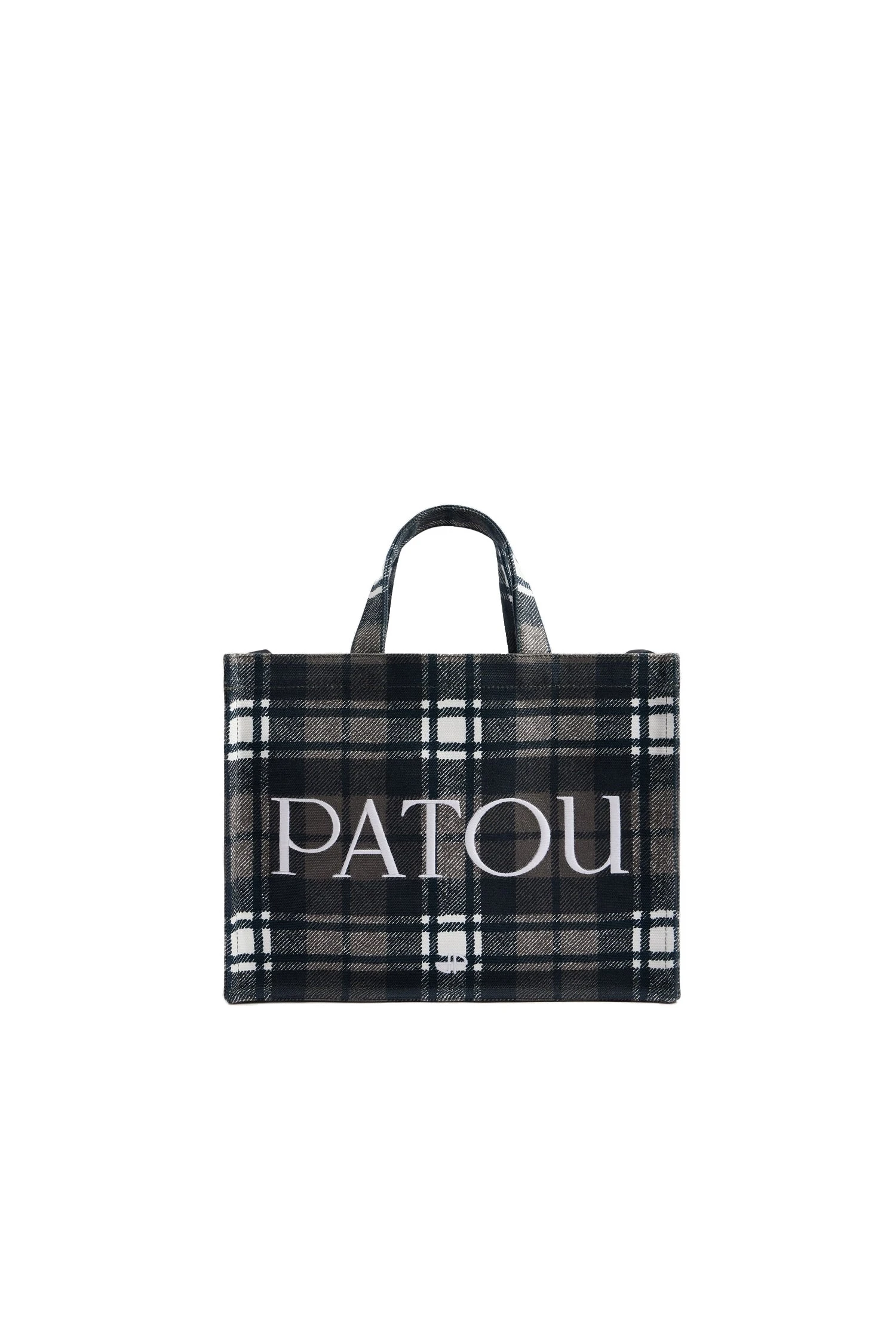 Patou Tote bag in cotton | Buy Designer Bags at Luxury Shoes Patou Tote bag in Mist Green Tartan cotton