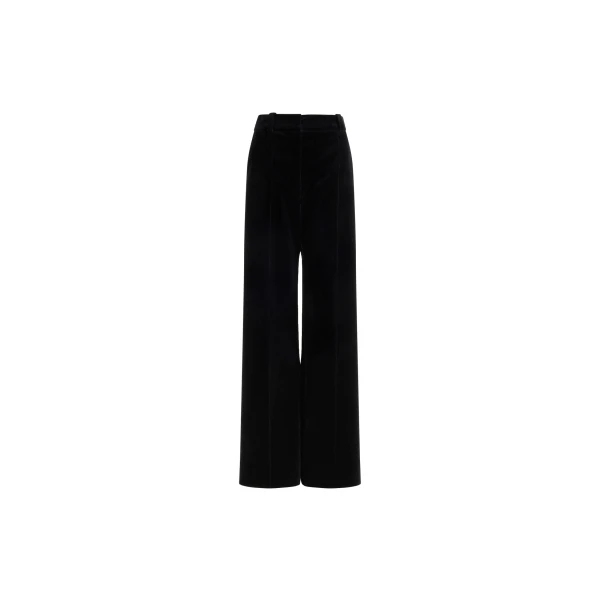 Tuxedo trousers in Black organic cotton velvet