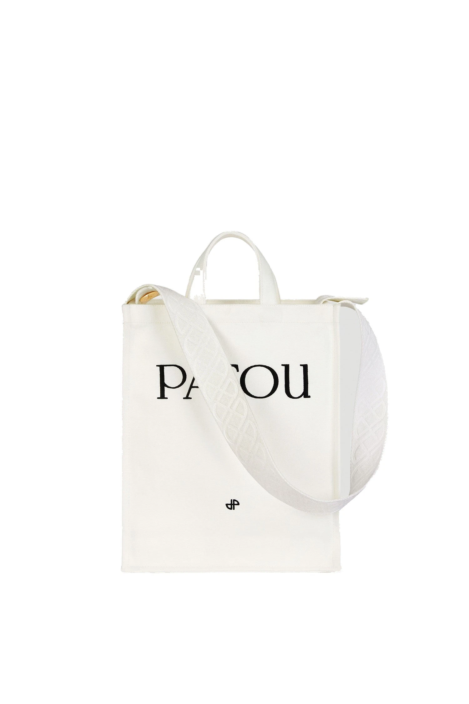 Patou Vertical Patou tote in White cotton canvas | Bags | Luxury Shoes Patou Vertical Patou tote in White cotton canvas