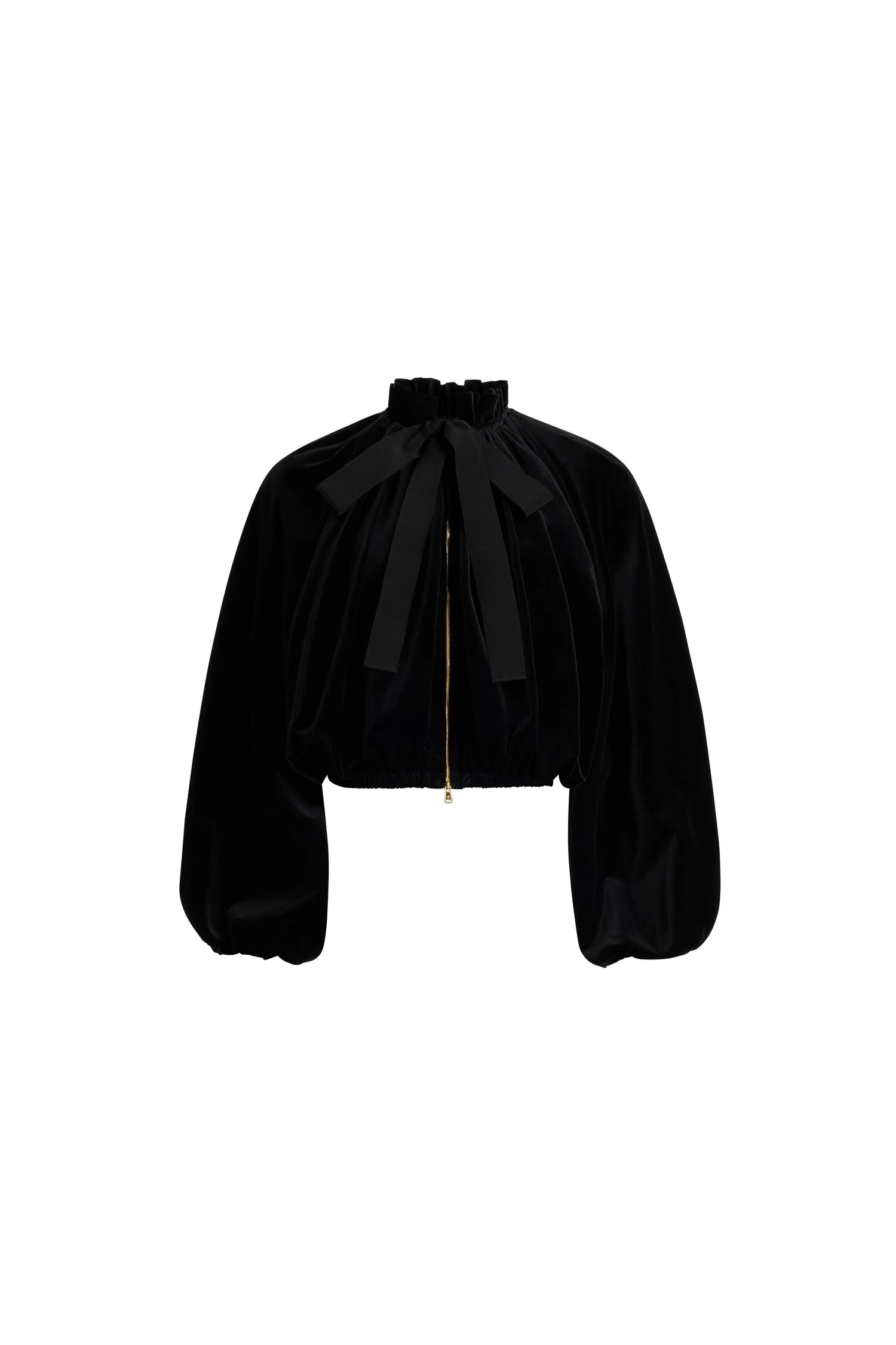 Patou Volume jacket in Black blended organic cotton velvet | Jackets | Luxury Shoes Patou Volume jacket in Black blended organic cotton velvet