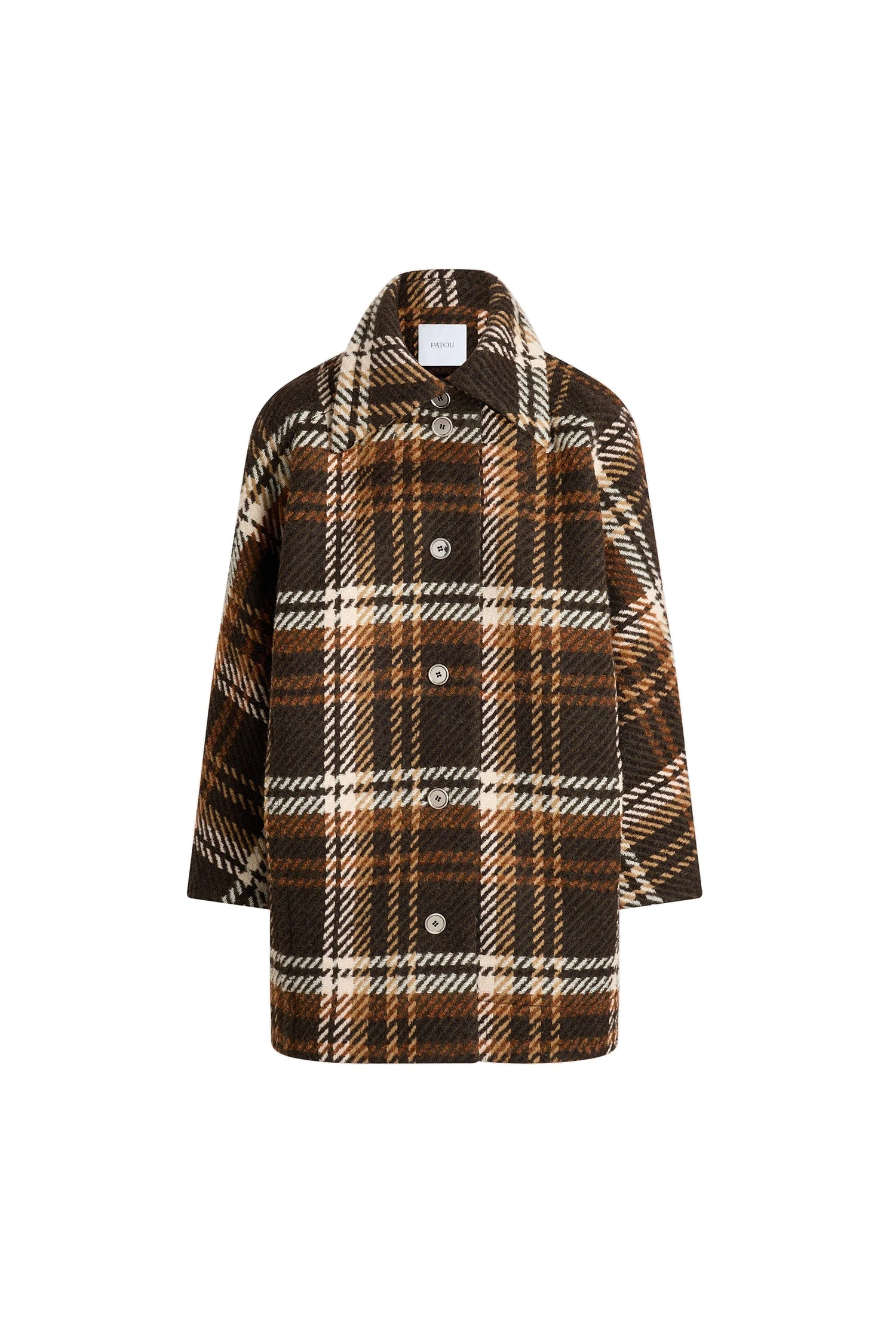 Patou Volume parka in Autumn Checkerboard wool blend | Coats | Luxury Shoes Patou Volume parka in Autumn Checkerboard wool blend