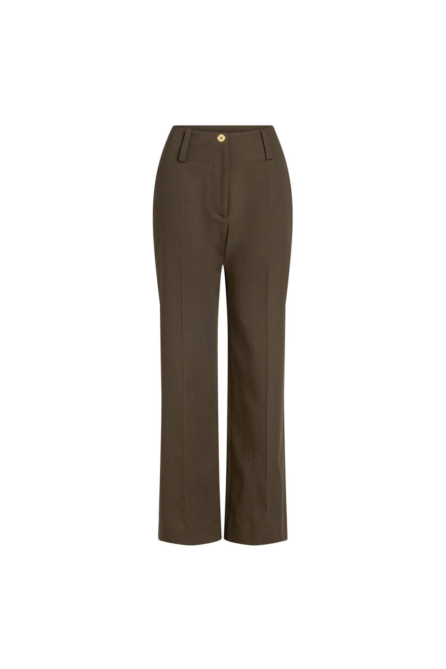 Patou Wide waistband trousers in Java Brown organic cotton gabardine | Pants | Luxury Shoes Patou Wide waistband trousers in Java Brown organic cotton gabardine