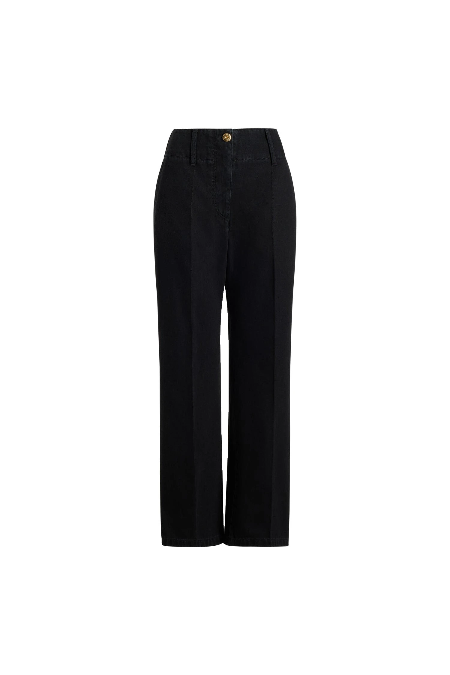 Patou Wide waistband trousers in Khol Stone organic cotton denim | Pants | Luxury Shoes Patou Wide waistband trousers in Khol Stone organic cotton denim