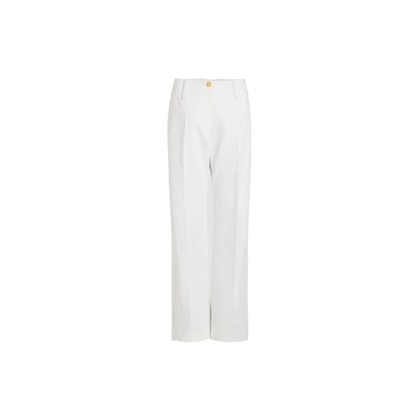 Patou Wide waistband trousers in White organic cotton gabardine
