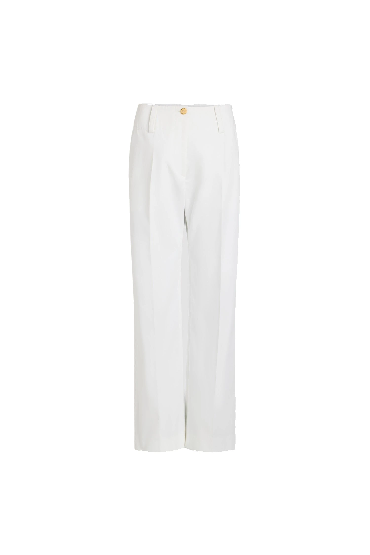 Patou Wide waistband trousers in White organic cotton gabardine | Pants | Luxury Shoes Patou Wide waistband trousers in White organic cotton gabardine