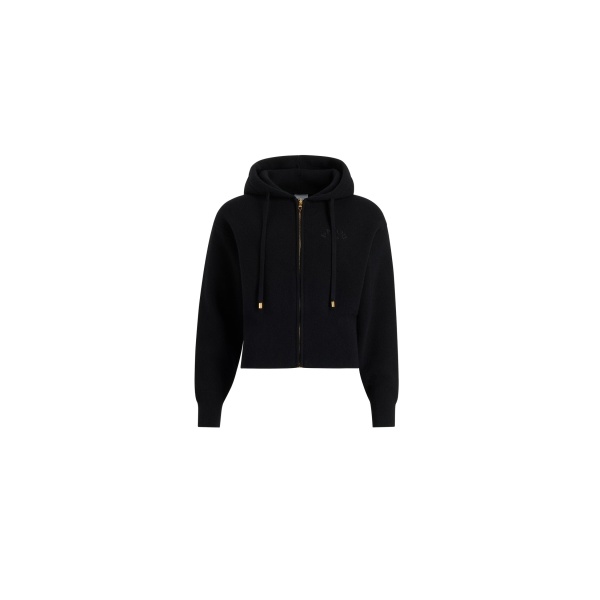 Patou Zip-up hoodie in Black wool and cashmere