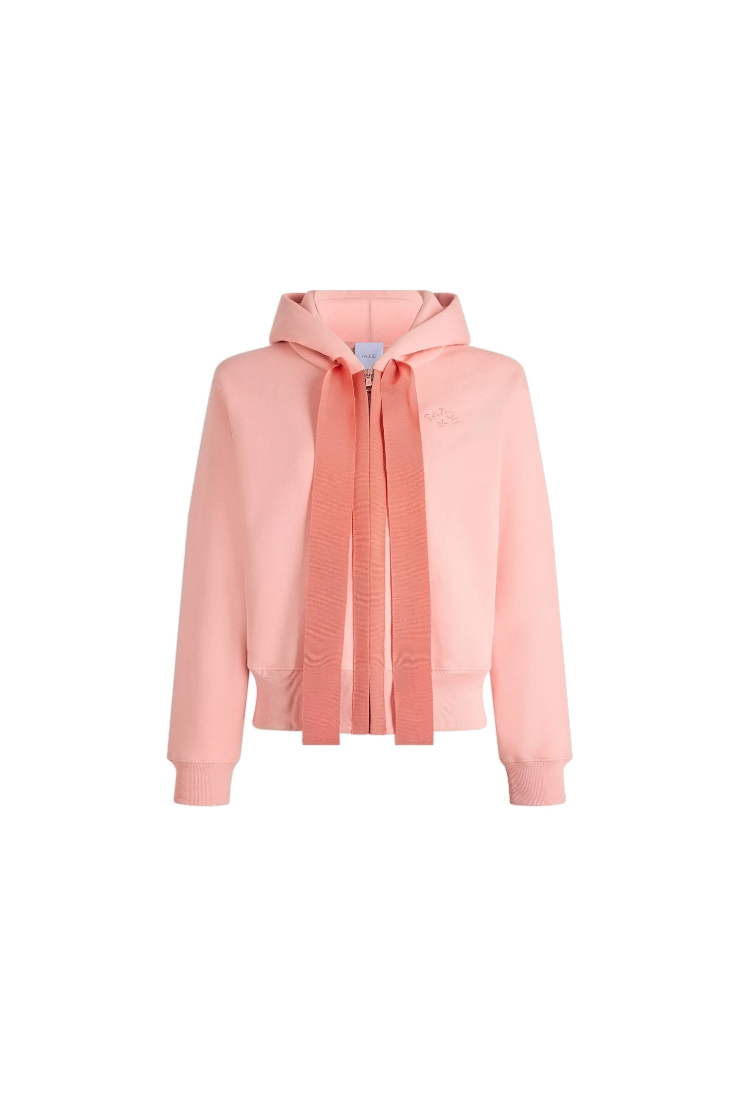 Patou Zipped hoodie in Winter Blush organic cotton | Hoodies | Luxury Shoes Patou Zipped hoodie in Winter Blush organic cotton