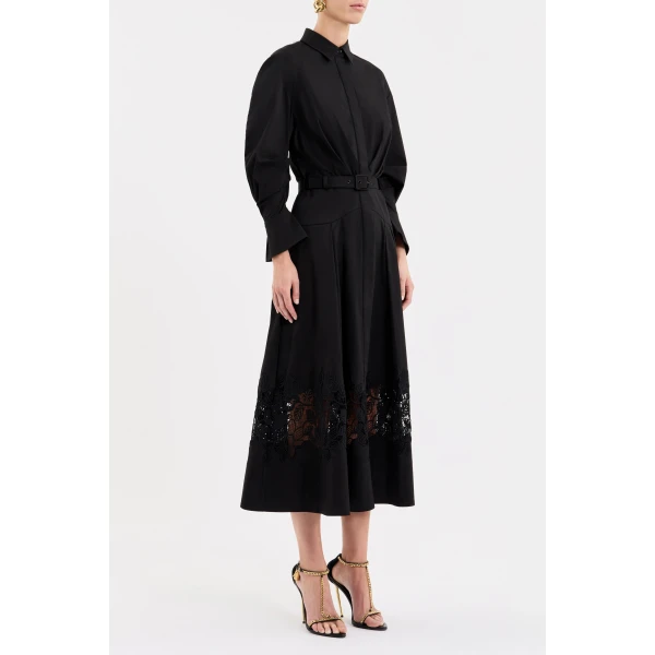 Rebecca Vallance Black midi dress
