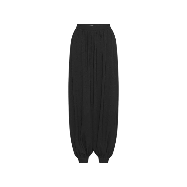 Balloon Pleated Pants Black