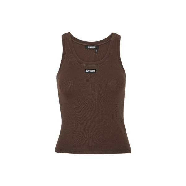 Basic Rib Tank Top Dark Brown