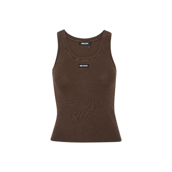 Basic Rib Tank Top Dark Brown
