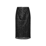 Black Sequins Midi Skirt