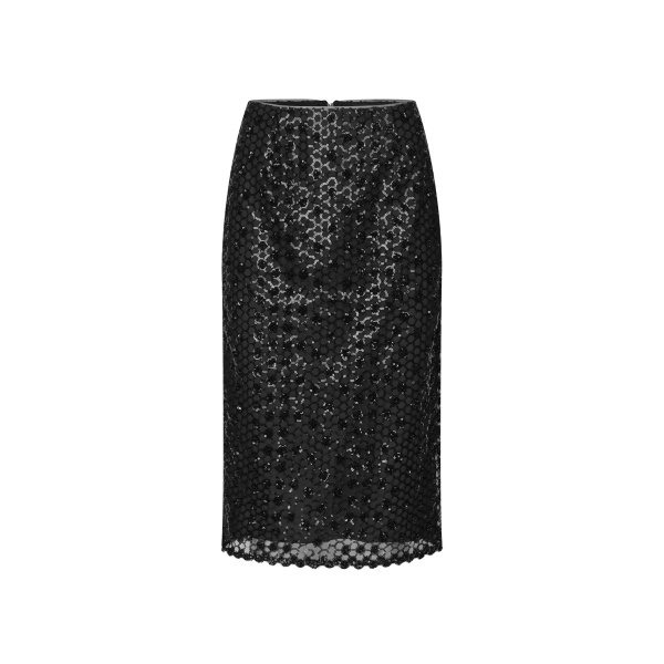 Black Sequins Midi Skirt