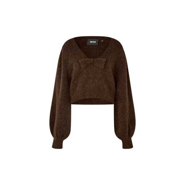 Bow Knit Sweater Brown