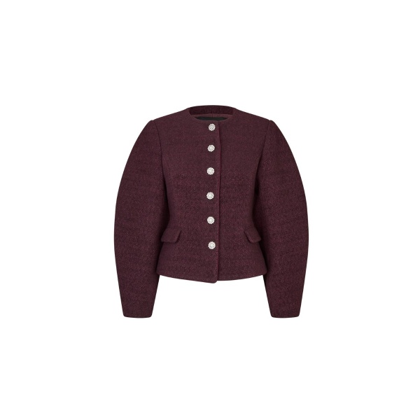 Cocoon Sleeved Jacket Dark Red
