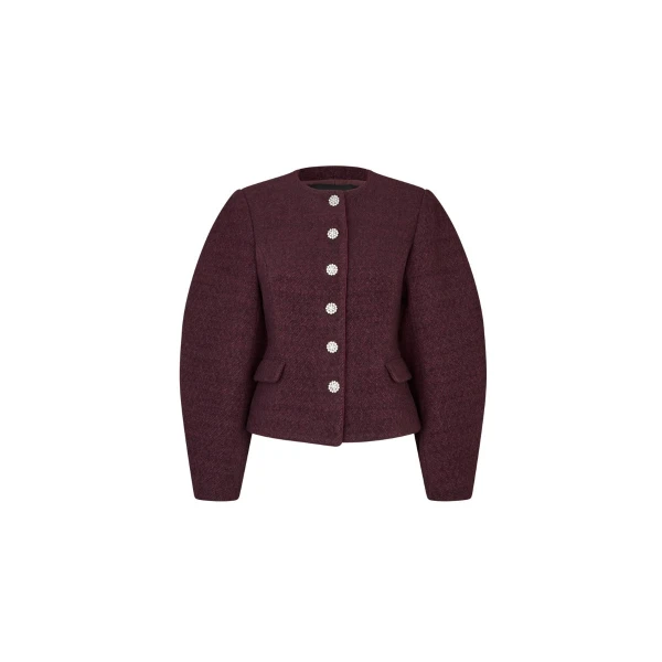 Cocoon Sleeved Jacket Dark Red
